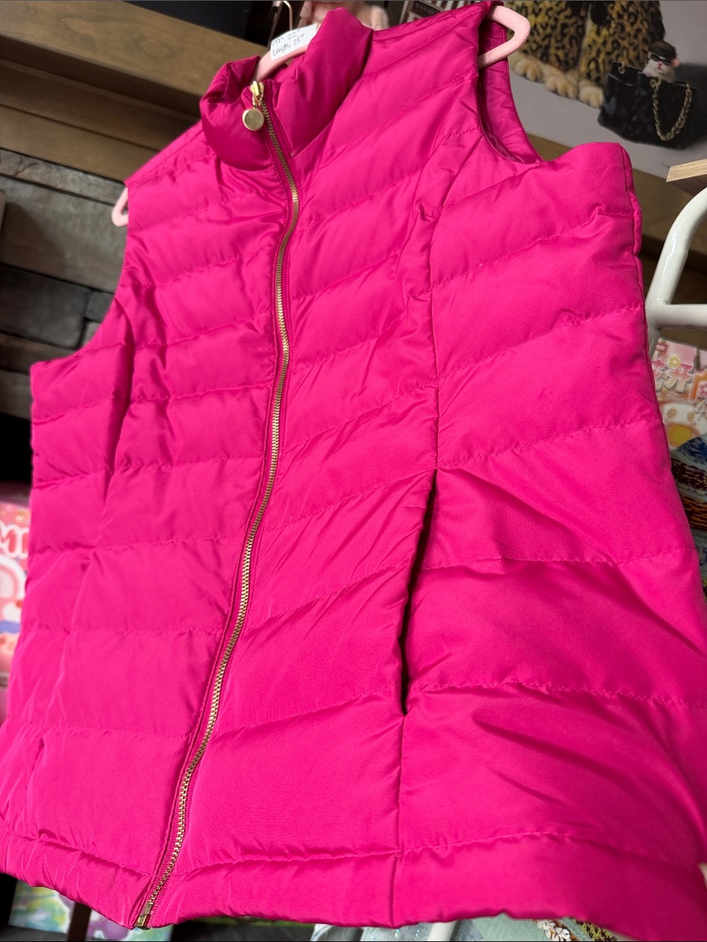 Charter Club Puffer Down Feather Zip Vest Pink XL